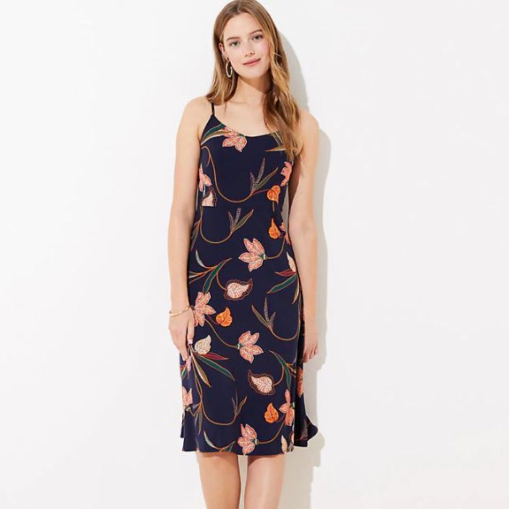 Floral Smocked Back Strappy Midi Dress